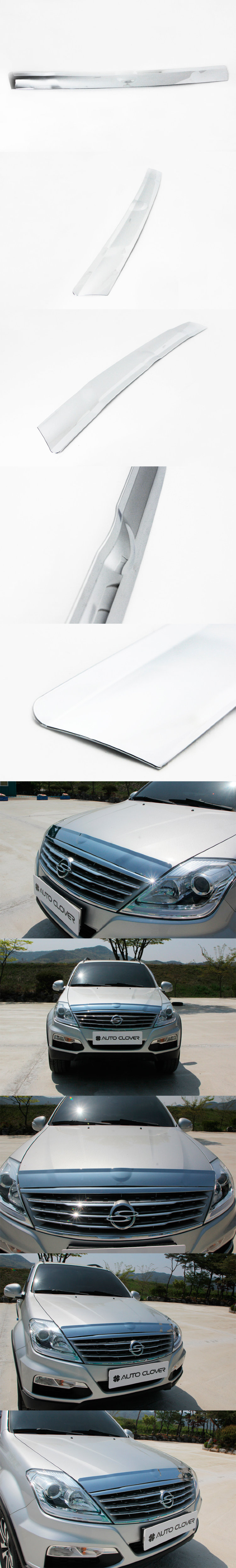 Дефлектор на капот хромированный Autoclover SsangYong Rexton 2001-2015 no.15466