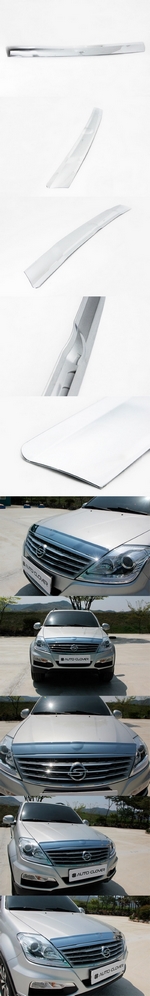 Дефлектор на капот хромированный Autoclover SsangYong Rexton 2001-2015