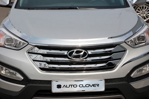 Дефлектор на капот хромированный Autoclover Hyundai Santa Fe 2012-2018 ― Auto-Clover
