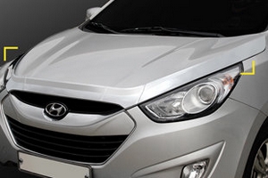 Дефлектор на капот хромированный Kyoungdong Hyundai ix35 2009-2015 ― Auto-Clover