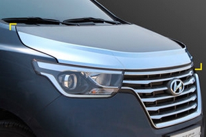 Дефлектор на капот хромированный Kyoungdong Hyundai Grand Starex (H-1) 2007-2019 ― Auto-Clover