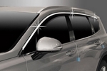 Дефлекторы на окна черные с хромированным молдингом (6 элементов) Autoclover Hyundai Santa Fe 2018-2019