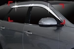 Дефлекторы на окна хромированные (4 элемента) Autoclover Hyundai Grand Santa Fe 2013-2019