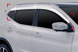 Дефлекторы на окна хромированные (6 элементов) Autoclover Nissan Qashqai 2014-2019 ― Auto-Clover