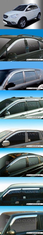 Дефлекторы на окна хромированные Autoclover SsangYong Actyon 2005-2010