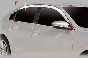 Дефлекторы на окна хромированные Autoclover Volkswagen Passat B7 2010-2015 ― Auto-Clover