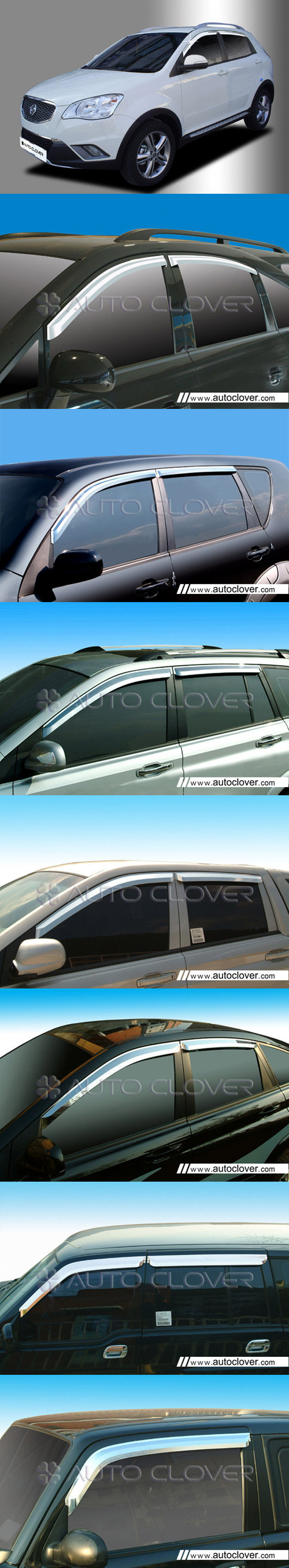 Дефлекторы на окна хромированные Autoclover SsangYong Kyron 2005-2015 no.15658