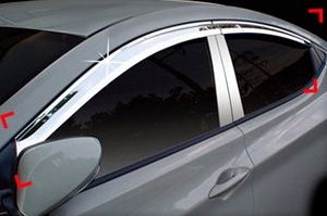 Дефлекторы на окна хромированные Autoclover Hyundai Elantra 2010-2015 ― Auto-Clover