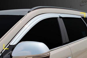Дефлекторы на окна хромированные Kyoungdong Hyundai Grand Santa Fe 2013-2019 ― Auto-Clover
