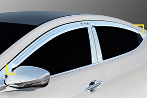 Дефлекторы на окна хромированные Kyoungdong Hyundai Elantra 2010-2015 ― Auto-Clover