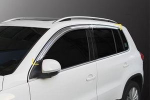 Дефлекторы на окна хромированные Kyoungdong Volkswagen Tiguan I 2008-2016 ― Auto-Clover