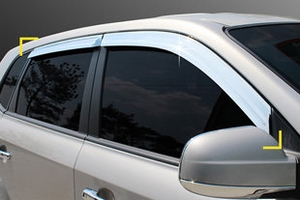 Дефлекторы на окна хромированные Kyoungdong Hyundai Tucson 2004-2009 ― Auto-Clover