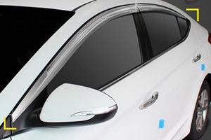 Дефлекторы на окна хромированные Kyoungdong Hyundai Elantra 2016-2019 ― Auto-Clover