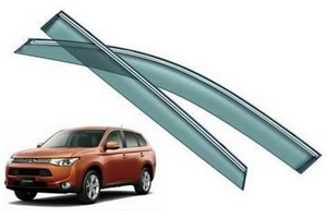 Дефлекторы на окна с хромированным молдингом OEM-Tuning Mitsubishi Outlander III 2013-2019 ― Auto-Clover