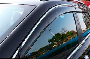 Дефлекторы на окна с хромированным стальным молдингом OEM-Tuning Toyota RAV4 2013-2019 ― Auto-Clover
