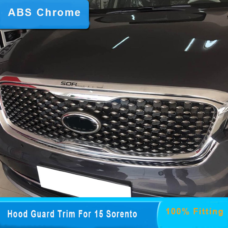 Хромированная накладка на кромку капота OEM-Tuning KIA Sorento Prime 2015-2019 no.5462