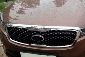 Хромированная накладка на кромку капота OEM-Tuning KIA Sorento Prime 2015-2019 ― Auto-Clover