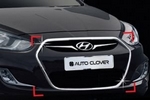 Хромированная накладка на передний бампер Autoclover Hyundai Solaris 2011-2017