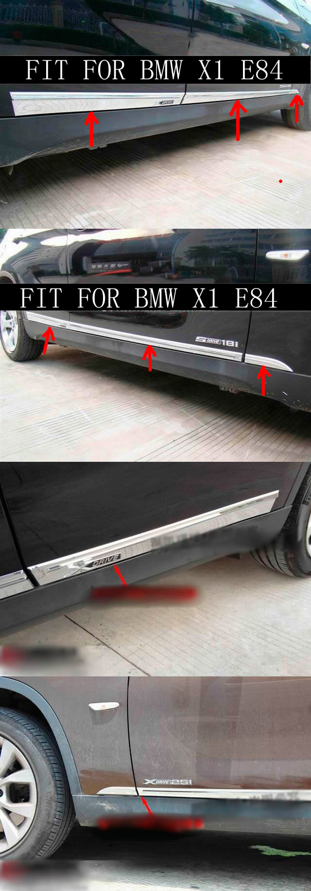 Хромированные молдинги на двери OEM-Tuning BMW X1 (E84) 2009-2015 no.9190