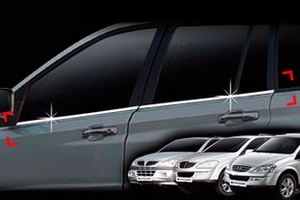 Хромированные молдинги на окна дверей (низ) Autoclover SsangYong Kyron 2005-2015 ― Auto-Clover