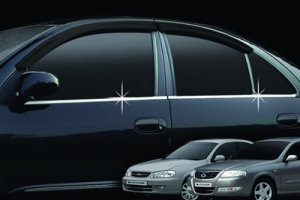 Хромированные молдинги на окна дверей (низ) Autoclover Nissan Almera 2002-2009 ― Auto-Clover
