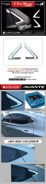 Хромированные молдинги на окна дверей (тип С) Autoclover Hyundai Elantra 2010-2015