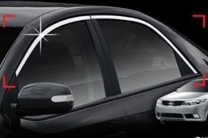 Хромированные молдинги на окна дверей (верх) Autoclover KIA Cerato 2009-2012 ― Auto-Clover