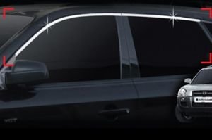 Хромированные молдинги на окна дверей (верх) Autoclover Hyundai Tucson 2004-2009 ― Auto-Clover