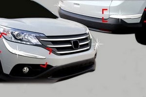 Хромированные молдинги на передний и задний бампер Autoclover Honda CR-V IV 2012-2016 ― Auto-Clover