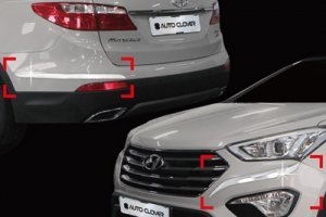 Хромированные накладки на бампер Autoclover Hyundai Grand Santa Fe 2013-2019 ― Auto-Clover