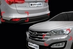 Хромированные накладки на бампер Autoclover Hyundai Santa Fe 2012-2018