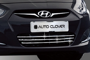 Хромированные накладки на нижнюю решетку Autoclover Hyundai Solaris 2011-2017 ― Auto-Clover