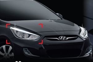 Хромированные накладки на передние фары Autoclover Hyundai Solaris 2011-2017 ― Auto-Clover