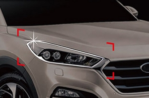 Хромированные накладки на передние фары Autoclover Hyundai Tucson 2015-2019 ― Auto-Clover
