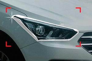 Хромированные накладки на передние фары Autoclover Hyundai Santa Fe 2012-2018 ― Auto-Clover