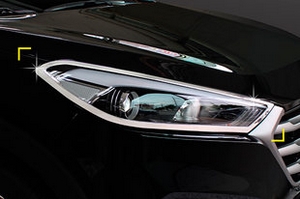 Хромированные накладки на передние фары Kyoungdong Hyundai Tucson 2015-2019 ― Auto-Clover