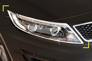 Хромированные накладки на передние фары Kyoungdong KIA Optima 2010-2015 ― Auto-Clover