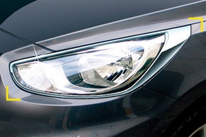 Хромированные накладки на передние фары Kyoungdong Hyundai Solaris 2011-2017 ― Auto-Clover