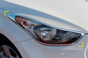 Хромированные накладки на передние фары Kyoungdong Hyundai Elantra 2010-2015 ― Auto-Clover
