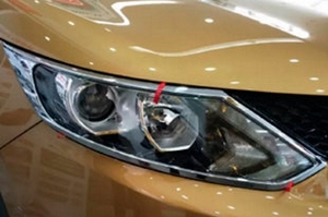 Хромированные накладки на передние фары OEM-Tuning Nissan Qashqai 2014-2019 ― Auto-Clover