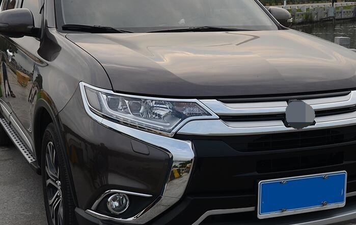 Хромированные накладки на передние фары OEM-Tuning Mitsubishi Outlander III 2013-2019 no.8211