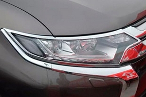 Хромированные накладки на передние фары OEM-Tuning Mitsubishi Outlander III 2013-2019 ― Auto-Clover