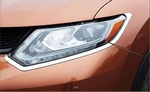 Хромированные накладки на передние фары (вариант 1) OEM-Tuning Nissan X-Trail 2014-2019