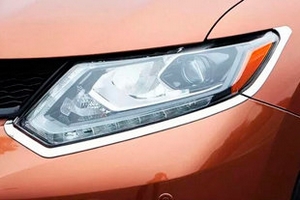 Хромированные накладки на передние фары (вариант 1) OEM-Tuning Nissan X-Trail 2014-2019 ― Auto-Clover