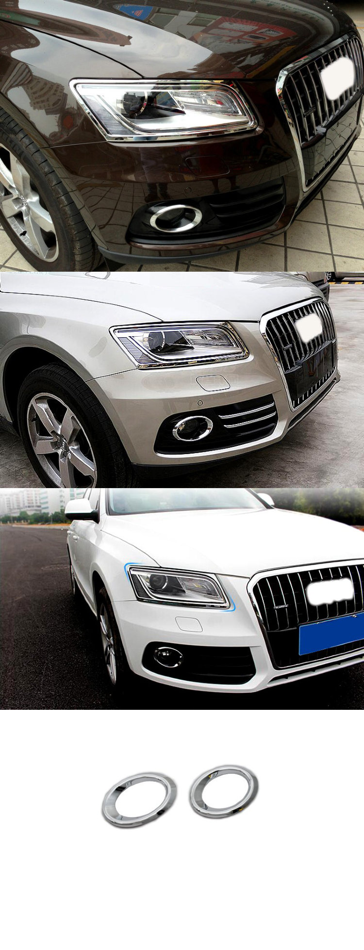 Хромированные накладки на передние противотуманные фары OEM-Tuning Audi Q5 2008-2017 no.9214
