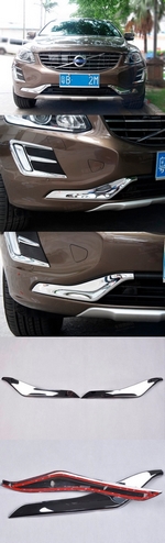 Хромированные накладки на передний бампер OEM-Tuning Volvo XC60 2008-2017