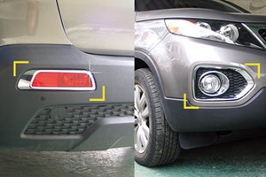 Хромированные накладки на противотуманные фары (6 элементов) Kyoungdong KIA Sorento 2009-2012 ― Auto-Clover