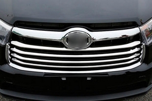 Хромированные накладки на решетку радиатора OEM-Tuning Toyota Highlander 2014-2019 ― Auto-Clover