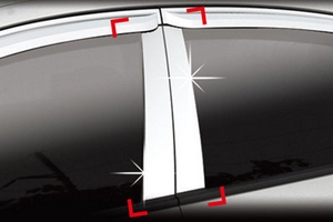 Хромированные накладки на стойки дверей Autoclover Hyundai Tucson 2004-2009 ― Auto-Clover