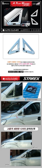 Хромированные накладки на треугольное окно Autoclover Hyundai Grand Starex (H-1) 2007-2019